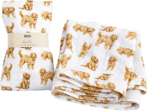 Miniatura 12 de Mud Pie Manta Envolvente para Bebé con Estampado de Dachshund, 47" x 47