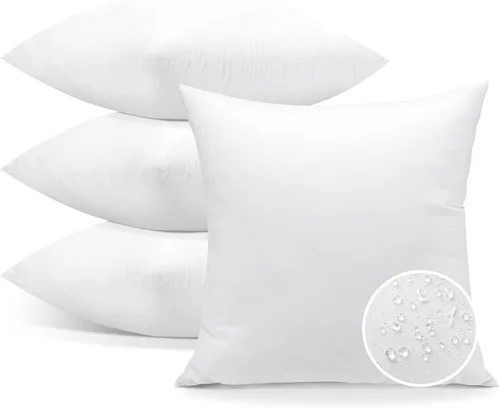 Miniatura 9 de OTOSTAR Juego de 4 rellenos de almohada de alta calidad para exteriores de 20 x 20 pulgadas, impermeables, cuadrados para jardín, patio