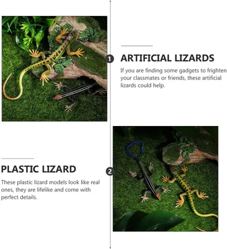 Miniatura 5 de Toddmomy Lagartos de plástico realista juguete de lagarto modelo artificial reptil lagarto figuras animales juguetes trucos broma para niños
