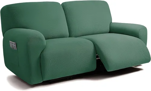 Miniatura 22 de ULTICOR - Juego de 8 fundas para sofá reclinable de jacquard, fundas elásticas para sofá reclinable para 3 cojines, fundas gruesas, suaves y Gris