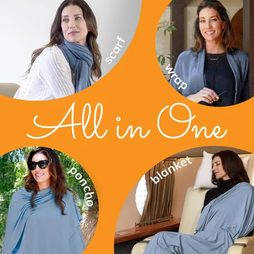 Miniatura 2 de Happyluxe Chales para mujer, UPF 50+, esenciales de viaje, 68 x 35 pulgadas, fabricados en los Estados Unidos