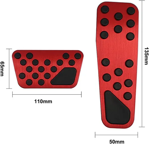 Miniatura 3 de Keptrim kit de acolchonamiento para pedales de acelerador y freno de acero inoxidable para Charger Challenger Chrysler, para Dodge Challenger Rojo