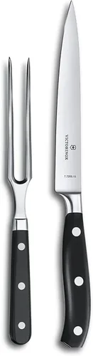 Miniatura 15 de Victorinox Grand Maitre - Tenedor para tallar carne de acero inoxidable con mango ergonómico, mango de madera, 6 pulgadas Rosewood