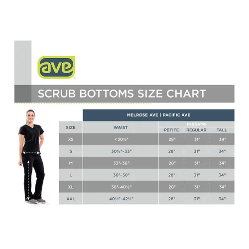 Miniatura 4 de Ave Scrubs Melrose Ave Mujer Scrub, favorecedor Bootcut con cordón y cintura elástica, 2XS, Negro, 1