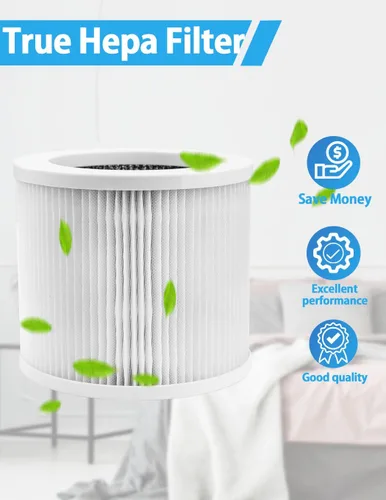 Miniatura 5 de BBT BAMBOOST Filtro de repuesto A1 compatible con VEWIOR A1, AME=EU AP01W, KOIOS HQKJ-50 purificadores de aire, 3 en 1 True HEPA y filtro de carbón