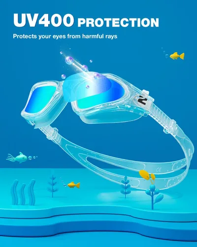 Miniatura 2 de ZIONOR Gafas de Natación para Niños, G1MINI SE Gafas de Natación Antivaho para Niño Niña 6-14 B2 (Lente dorada - Allclear)
