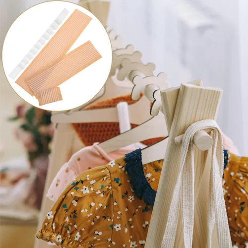 Miniatura 5 de Angoily 100 unidades de agarres transparentes de goma antideslizante para colgar ropa, tiras de hombro para perchas de madera y plástico
