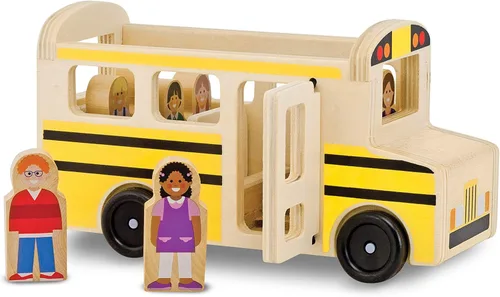 Miniatura 3 de Melissa & Doug Juego de madera para autobús escolar con 7 figuras de juego