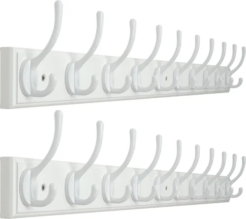 Miniatura 9 de WEBI Perchero de pared para montar en la pared, ganchos para colgar en la pared de 38 1/4" de largo, perchero de pared de bambú con gancho