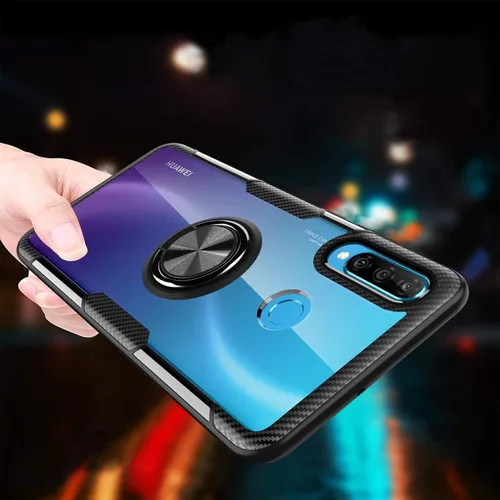 Miniatura 5 de SORAKA Funda transparente para Huawei P30 Lite con soporte de anillo, funda delgada transparente de policarbonato duro para Huawei P30 Lite