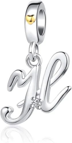 Dije de nombre con letra inicial de la A a la Z para pulseras, collar para mujer, joyería de regalo para el alfabeto inglés, familia, colgante de