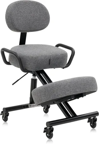 Miniatura 13 de AKONI 512B Silla ergonómica con respaldo, mejora la postura, cojines gruesos, ruedas de bloqueo para el hogar y la oficina, AKONI 512B (negro)