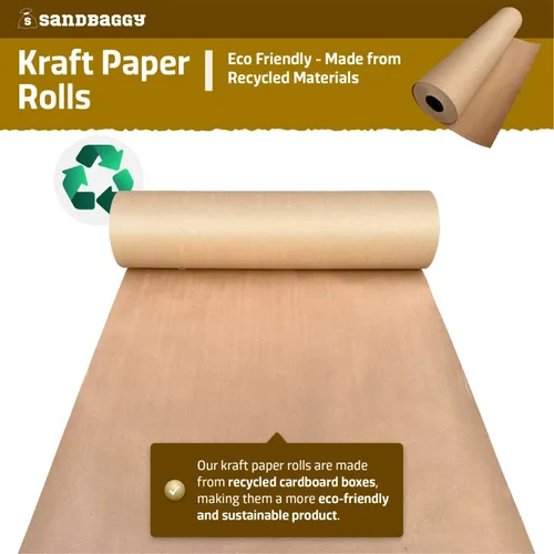 Miniatura 2 de Sandbaggy Rollos de papel kraft de alta resistencia, papel reciclado de 75 libras para envío, embalaje y embalaje, fabricados en Estados Unidos