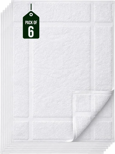 Miniatura 23 de Pearl Linens Paquete de 6 alfombrillas de baño 100% algodón de 20x30 pulgadas, suaves y absorbentes de secado rápido, juego de alfombrillas de baño