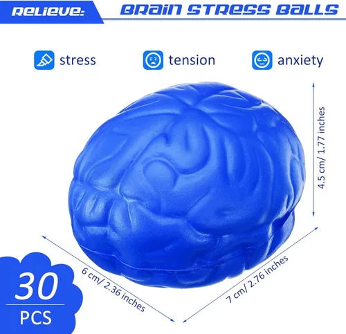 Miniatura 2 de Jenaai Pelota antiestrés para el cerebro de Halloween, 2.76 pulgadas, de poliuretano, para ejercicio, muscular, para ejercicio, divertido alivio