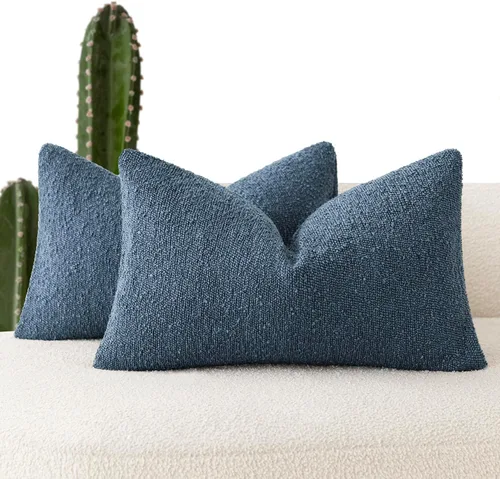 Miniatura 15 de Foindtower - Juego de 2 fundas decorativas de textura de bucle, fundas de almohada acentuadas, fundas de cojín sólidas, neutrales, para sofá, silla
