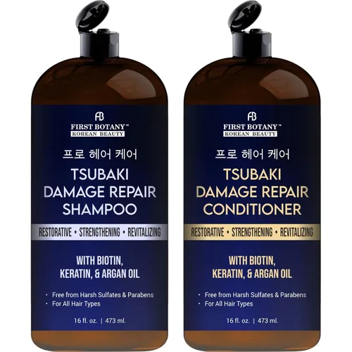 Miniatura 8 de Tsubaki Strength Repair Shampoo & Conditioner Set - Con tsubaki, biotina, niacinamida y extracto de levadura - Revive el cabello dañado promueve