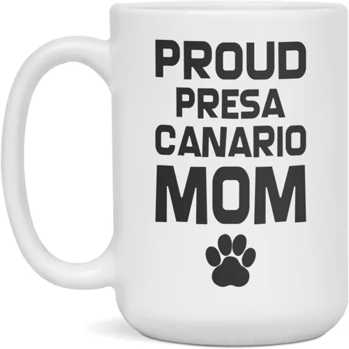 Miniatura 3 de Proud Presa Canario Mom, Funny Dog Mom Coffee Mug, 11-Ounce White