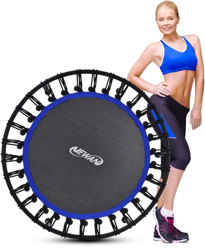 Miniatura 9 de Newan Mini trampolín silencioso de 40 a 48 pulgadas, trampolín de fitness, bungee rebote, entrenamiento cardiovascular, entrenamiento para adultos