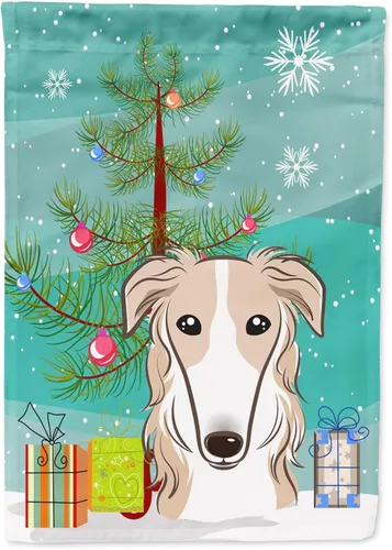 Miniatura 113 de Caroline's Treasures BB1622CHF - Bandera de casa Shih Tzu con árbol de Navidad y gris plateado para porche, grande, para colgar en la pared