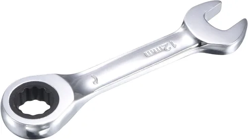 Miniatura 5 de uxcell Llave combinada de trinquete rechoncha de 0.472 in métrica 72 dientes 12 herramientas terminadas en caja de puntos, CR-V