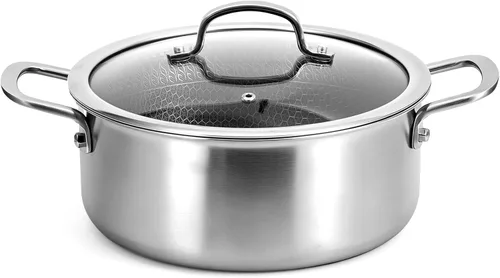 Miniatura 10 de Cacerola de acero inoxidable de 2.5 cuartos de galón con cesta de vapor y tapa de vidrio, olla de sopa pequeña de grado alimenticio de 18/8