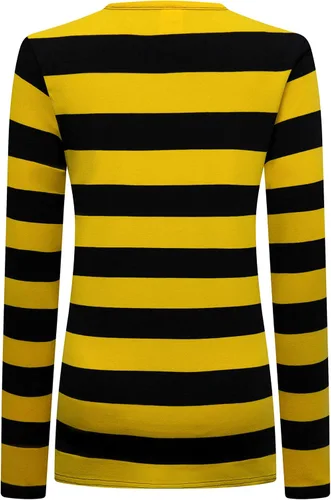 Miniatura 4 de Formeet17 Camiseta de manga larga a rayas para mujer, elástica, cómoda, cuello redondo