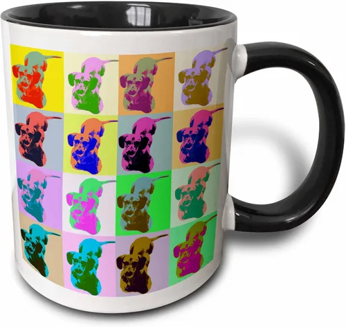 Miniatura 8 de 3dRose Carton Dachshund Pop Art - Taza de 15 onzas Blanco