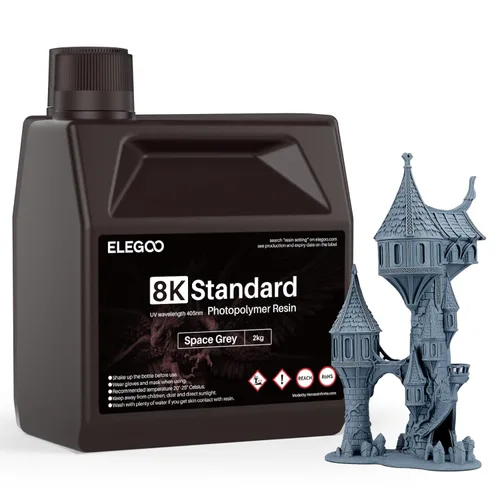 Miniatura 20 de ELEGOO Resina de impresora 3D estándar mejorada 2.0, resina fotopolimérica de curado UV de 405 nm para Mars Saturn Jupiter MSLA DLP LCD 3D Printing