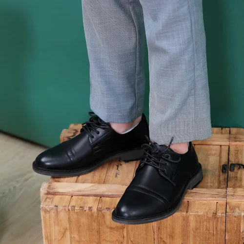 Miniatura 2 de Hawkwell Zapatos de vestir para niños con punta de ala clásicos y formales (niños pequeñosniños grandesjóvenes), 0 Little Kid