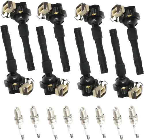 Miniatura 14 de Paquete de 8 bobinas de encendido UF535 de 8 piezas y bujías de iridio compatibles con Mercedes-Benz CLS550 E550 S550 GL450 SL550 ML550 S450 CL550