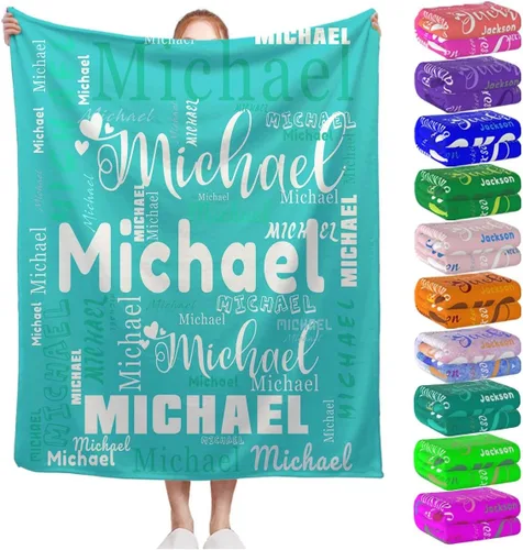 Miniatura 12 de Manta personalizada con nombre para niños, niñas, niños, adultos, hombres y mujeres, mantas personalizadas con nombre, regalos personalizados