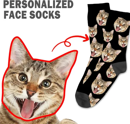 Miniatura 18 de Yofair Calcetines personalizados con foto – Calcetines divertidos personalizados con imagen – Regalos de Navidad personalizados para hombres