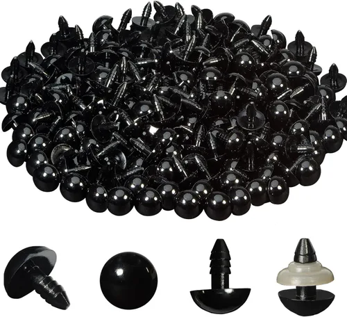 Las 320 piezas incluyen 160 ojos de seguridad de plástico negro de 0.472 pulgadas (0.472 in), ojos de seguridad con 160 arandelas para Amigurumi,