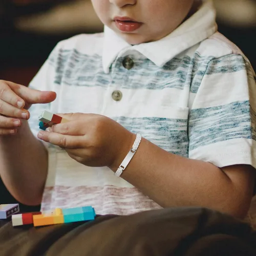 Miniatura 78 de Pulsera de barra para bebé: chapado en oro de 18 quilates, pulsera con placa de identificación personalizada para niños pequeños de mamá, nombre