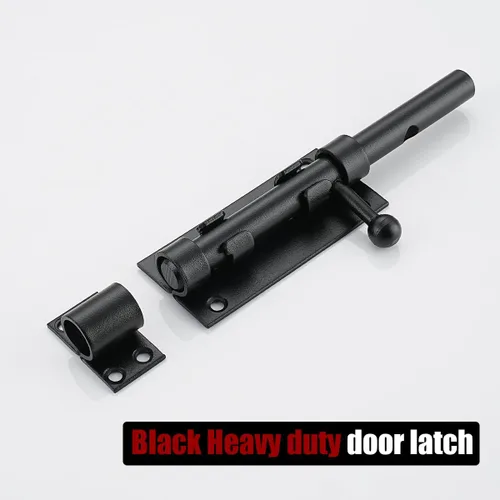 Miniatura 7 de JQK Pestillo de puerta de perno deslizante negro, 6.3 pulgadas (grosor 0.094 in) Perno de barril de acero inoxidable 304 resistente con orificio