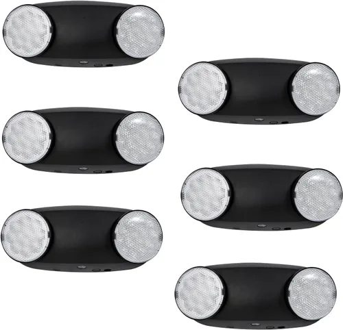Miniatura 9 de TANLUX Luces de emergencia LED con batería de respaldo, luces de emergencia comerciales ajustables de dos cabezales, certificación UL, CA 120/277 V