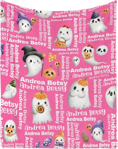Miniatura 14 de Manta de fantasmas morados para niñas, mujeres y niños, manta ligera de forro polar espeluznante para niños, mantas de franela suave, decorativas