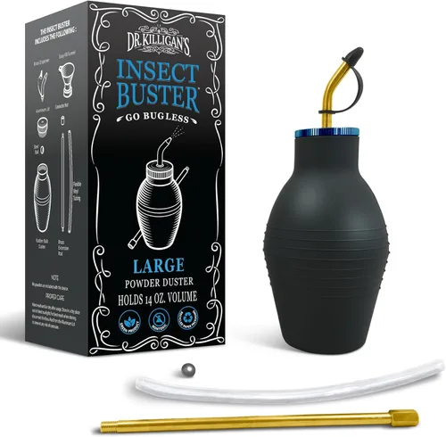 Dr. Killigan's The Insect Buster - Espolvoreador de Bulbo, Rociador, Aplicador, Dispensador para Tierra de Diatomeas y Otros Polvos - Herramienta