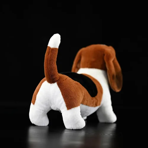 Miniatura 3 de Animal de peluche realista de Basset Hound francés, 12 pulgadas de largo, realista, esponjoso, marrón, cachorro, regalo de peluche
