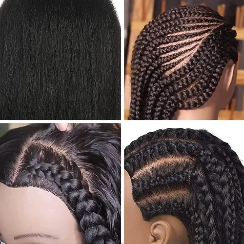 Miniatura 7 de ISHOT - Cabeza de maniquí de cabello humano, 100% cabello humano real, cabeza de entrenamiento de peluquería, cabeza de muñeca, cabeza de práctica