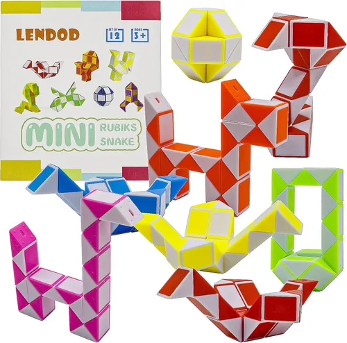 Miniatura 4 de Paquete de 12 cubos de 24 bloques de mini cubo de serpiente, cubos de rompecabezas mágicos de velocidad para niños, rellenos de bolsas de fiesta