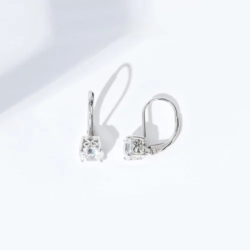 Miniatura 2 de Tienda Essentials Pendientes de plata de ley chapados en platino con circonita con elementos infinitos (anteriormente colección Tienda)