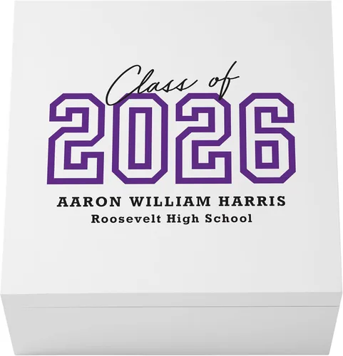 Miniatura 14 de Let's Make Memories Caja de recuerdos personalizada, para la clase de graduación de 2026 o cualquier año, caja de recuerdos de graduados