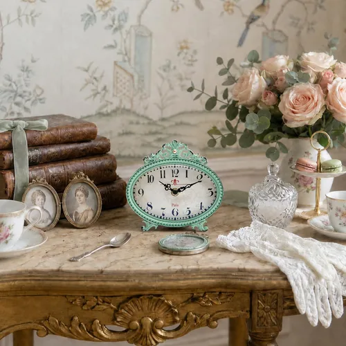 Miniatura 4 de NIKKY HOME Reloj de mesa estilo vintage