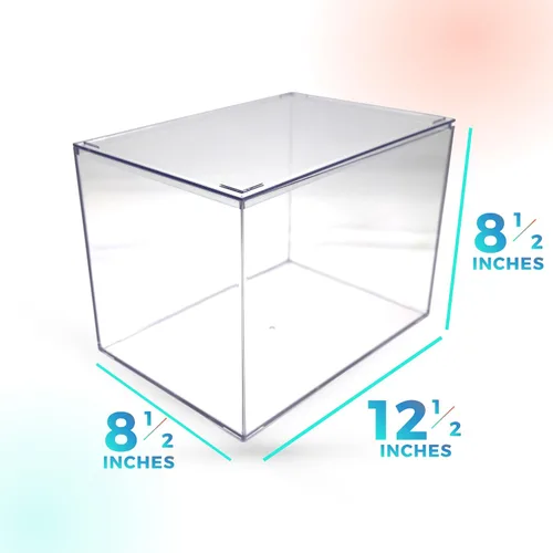 Miniatura 5 de 1 caja de acrílico transparente con tapa, 12.5 pulgadas de largo x 8.5 pulgadas de ancho x 8.5 pulgadas de alto, fabricada en Estados Unidos