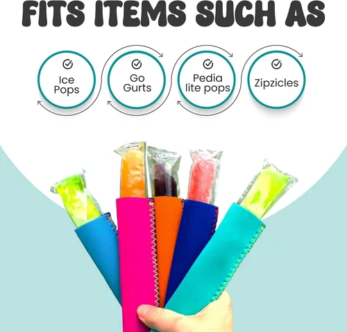 Miniatura 5 de Kooleez - Fundas de neopreno aisladas para paletas de hielo, fundas de neopreno aisladas para congeladores, soportes para paletas para niños