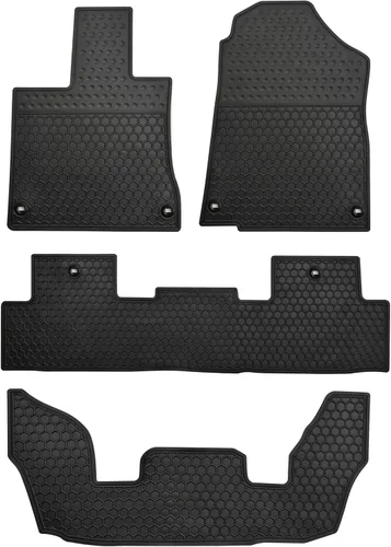 Miniatura 10 de Tapetes de auto a medida para Volkswagen VW Atlas 2018-2025 con asientos de butaca de segunda fila, alfombrillas de goma para auto resistentes, Todo