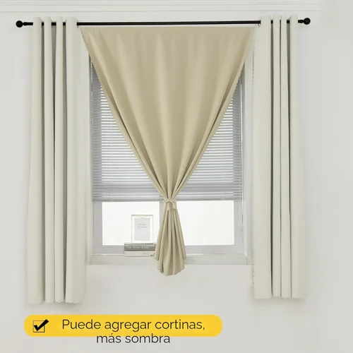 Miniatura 9 de Cortinas opacas portátiles y autoadhesivas para dormitorio y cocina, fáciles de instalar, cortinas térmicas para ventana para oscurecimiento