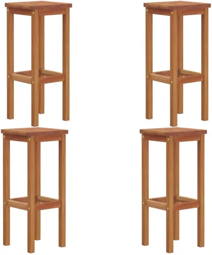 Miniatura 3 de Taburetes de bar 4 piezas de madera maciza acacia al aire libre Patio comedor sillas de césped al aire libre Sillas para Comedor para picnic patio